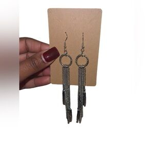 Silver Dangling Chandelier Style Earrings